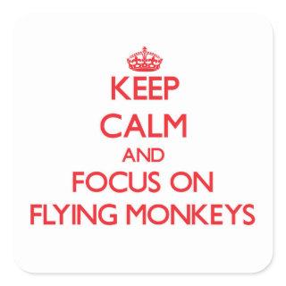 Keep Calm and focus on Flying Monkeys Square Sticker