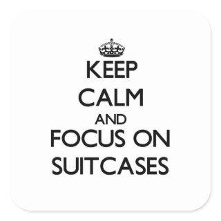 Keep Calm and focus on Suitcases Square Sticker