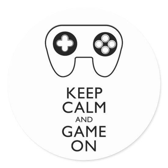 KEEP CALM AND GAME ON - Game pad Classic Round Sticker