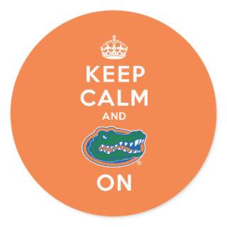 Keep Calm and Gator On Classic Round Sticker