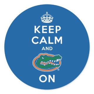 Keep Calm and Gator On Classic Round Sticker