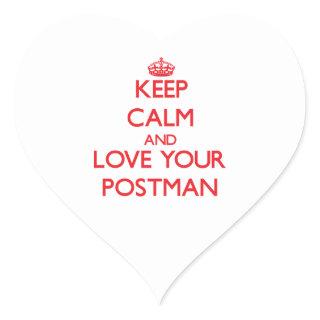 Keep Calm and Love your Postman Heart Sticker