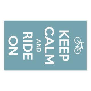 Keep Calm and Ride On Blue Stickers