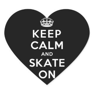 Keep Calm and Skate On Heart Sticker