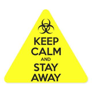 KEEP CALM AND STAY AWAY TRIANGLE STICKER