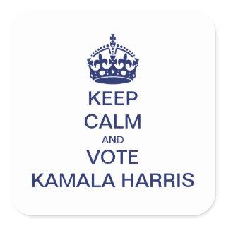 Keep calm and vote Kamala Harris Square Sticker