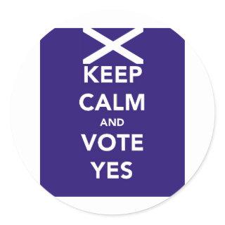 Keep calm and vote yes classic round sticker