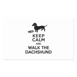Keep Calm and Walk the Dachshund - Cute Doxie Rectangular Sticker