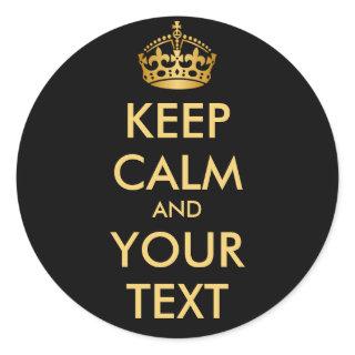 KEEP CALM and YOUR TEXT - customized background Classic Round Sticker