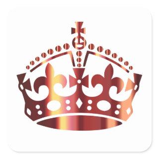Keep Calm Crown - Change background Square Sticker