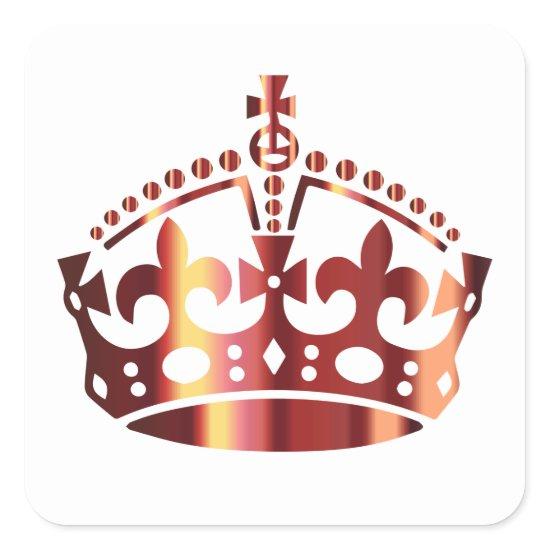 Keep Calm Crown - Change background Square Sticker