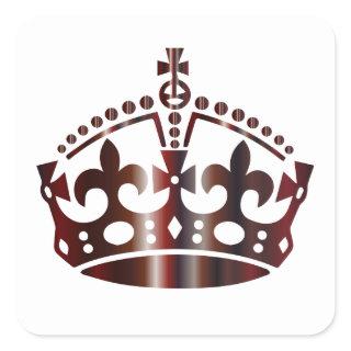 Keep Calm Crown - Change background Square Sticker