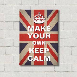 Keep Calm Template - Vintage Union Jack Canvas Print