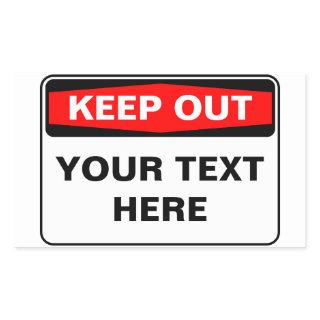 KEEP OUT Sign, template, landscape version Rectangular Sticker