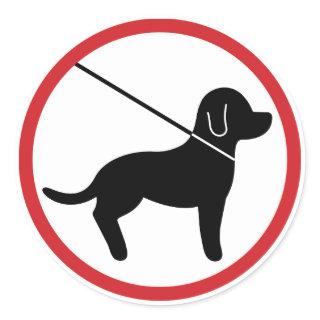 Keep Pets On Leash Classic Round Sticker