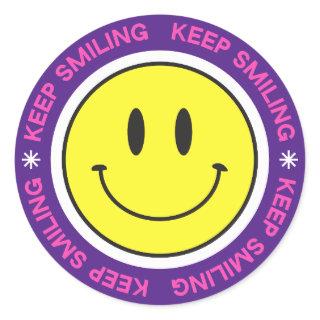 Keep Smiling Classic Round Sticker