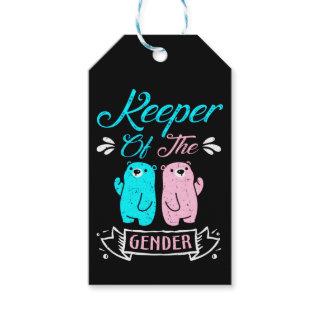 Keeper of the Gender Pink and Blue Teddy Bear Gift Tags