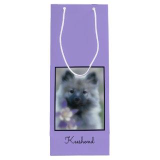 Keeshond and Columbine  - Dog Photograph Wine Gift Bag