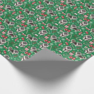 Keeshond Christmas dog fabric