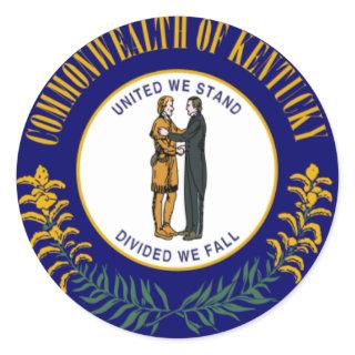 Kentucky: Bluegrass Commonwealth US State Flag Classic Round Sticker