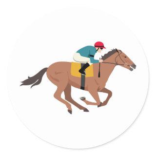 Kentucky Derby Horse Rider Classic Round Sticker