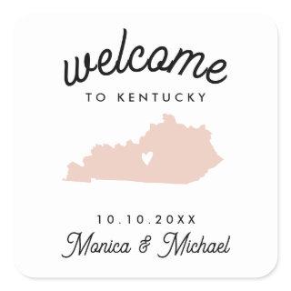 KENTUCKY State Destination Wedding ANY COLOR  Square Sticker