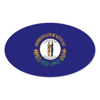 Kentucky State Flag Design Oval Sticker