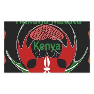 Kenya Butterfly Flag Art – Hakuna Matata Patriotic Rectangular Sticker