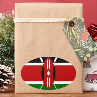 Kenya Flag Art – Patriotic & Modern Design Oval Sticker