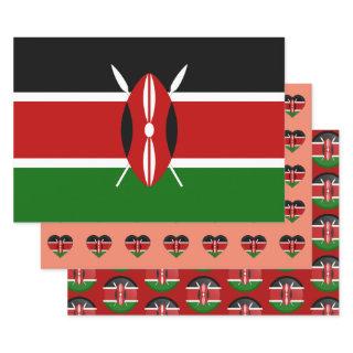 Kenya Flag, Heart & Kenyan Fashion / Gift Set  Sheets