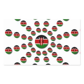 Kenya Flag Radial Pattern: Patriotic Art & Decor Rectangular Sticker