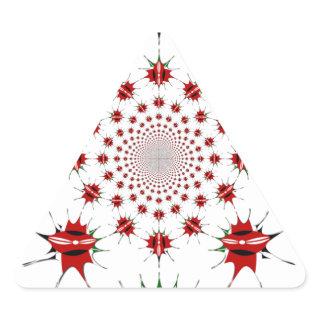 Kenya National Flag Shield Kaleidoscope Pattern  Triangle Sticker