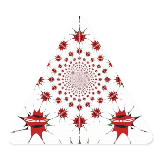 Kenya National Flag Shield Kaleidoscope Pattern  Triangle Sticker