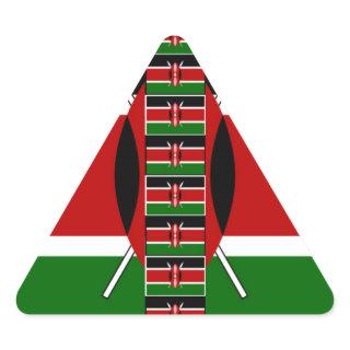 Kenya Seamless Flags Border Frames Art Print Triangle Sticker