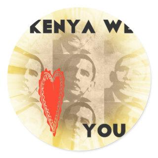 Kenya We Love You Lovely Perspective Art Design Classic Round Sticker