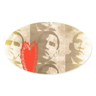 Kenya We Love You Lovely Perspective Art Design Oval Sticker