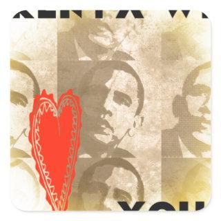 Kenya We Love You Lovely Perspective Art Design Square Sticker