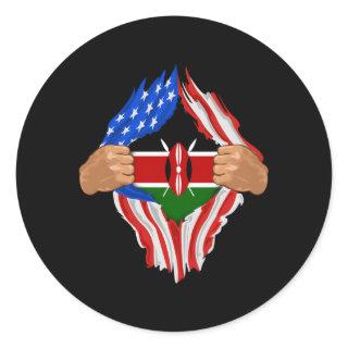 Kenyan Blood Inside Me Kenya Flag Classic Round Sticker