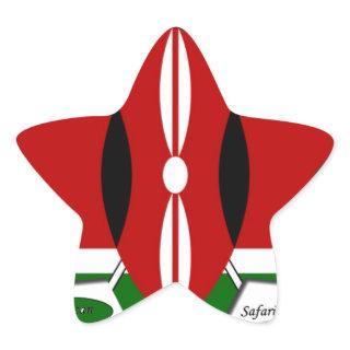 Kenyan Flag Safari Design: Bucket List Star Sticker