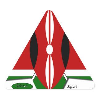 Kenyan Flag Safari Design: Bucket List Triangle Sticker