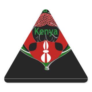 Kenyan Shield Design: Butterfly Flag.  Triangle Sticker
