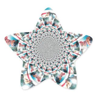 Kenyan Tapestry Kaleidoscope Art Print Star Sticker