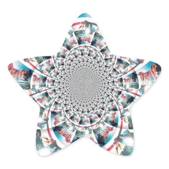 Kenyan Tapestry Kaleidoscope Art Print Star Sticker