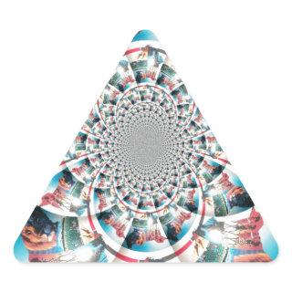 Kenyan Tapestry Kaleidoscope Art Print Triangle Sticker