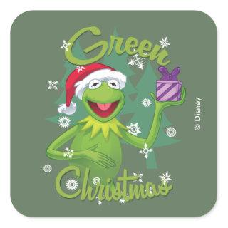 Kermit the Frog | Green Christmas Square Sticker
