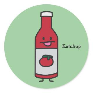 Ketchup Bottle Tomato Sauce Table condiment fancy Classic Round Sticker