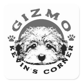 Kevin's Corner Mascot Gizmo Maltipoo Puppy Square Sticker