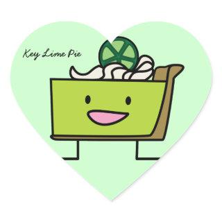 Key Lime Pie sour lemon tart dessert slice graham Heart Sticker