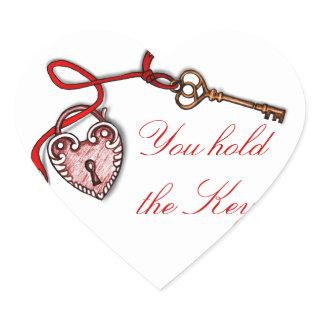 Key to my heart ~ Red Heart Sticker