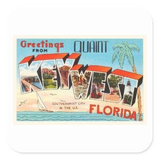 Key West Florida FL Old Vintage Travel Souvenir Square Sticker